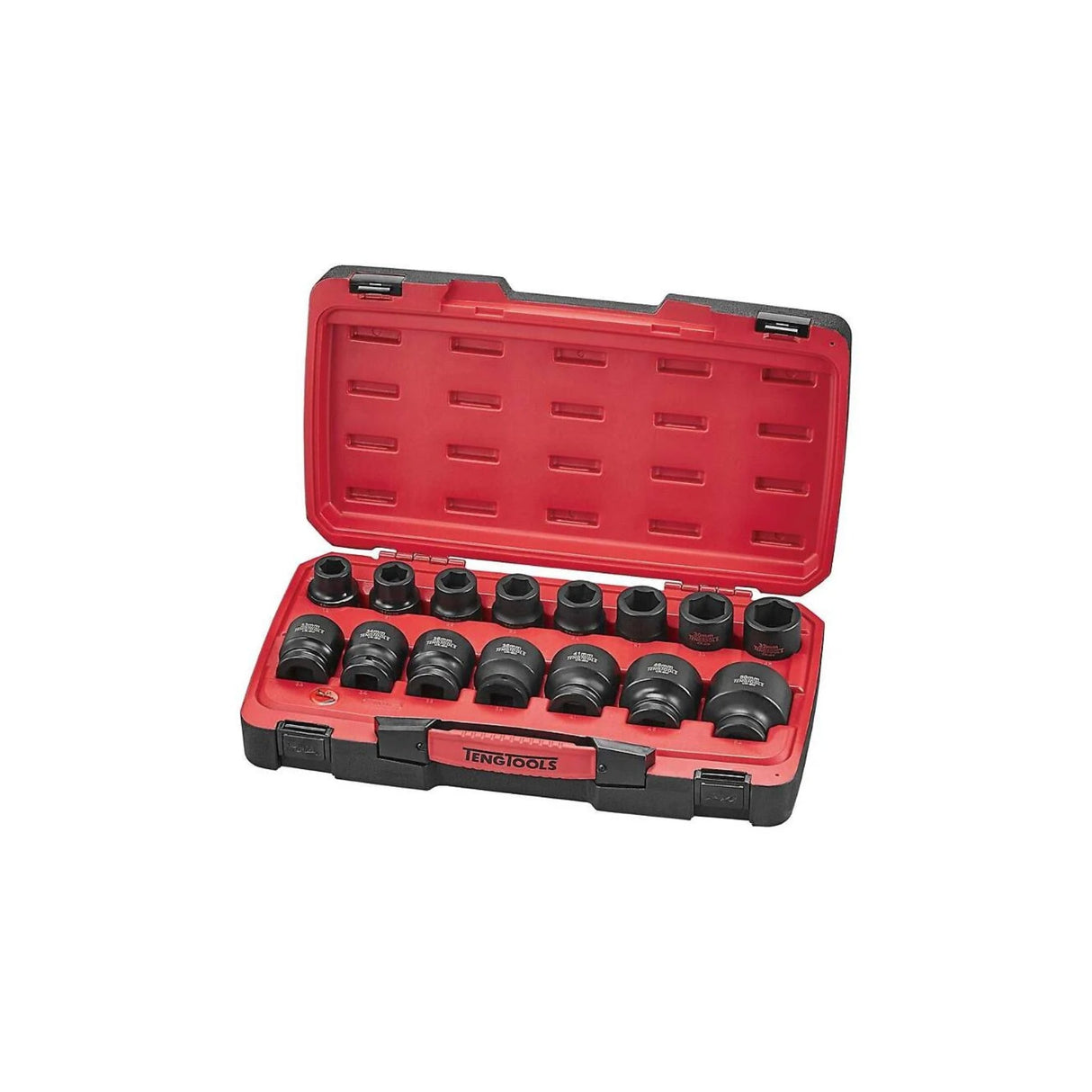 17-delers kraftpipesett med 3/4" firkantfeste. Piper i MM. TengTOOLS T9417