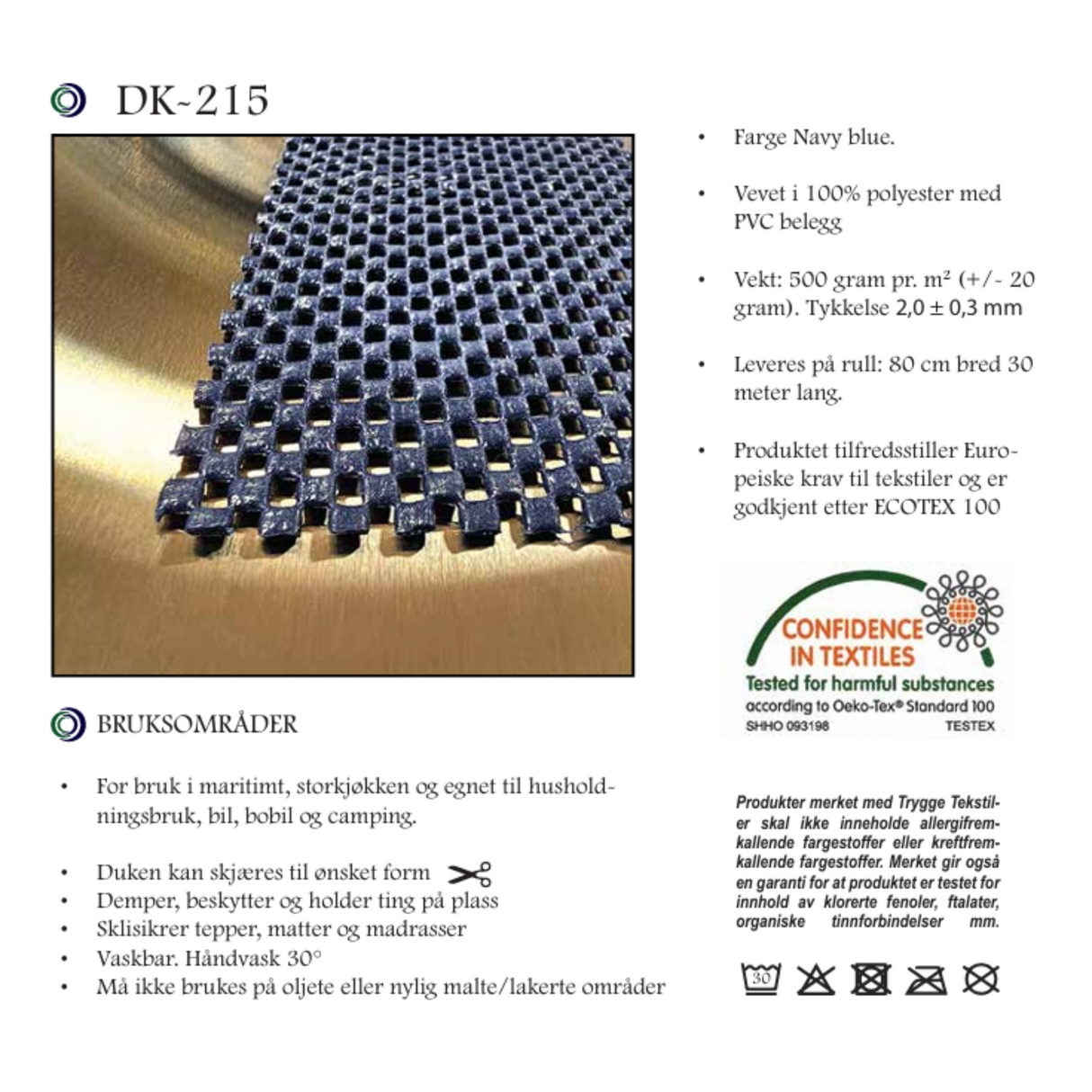 Slingreduk marineblå 30x0,8 Mtr