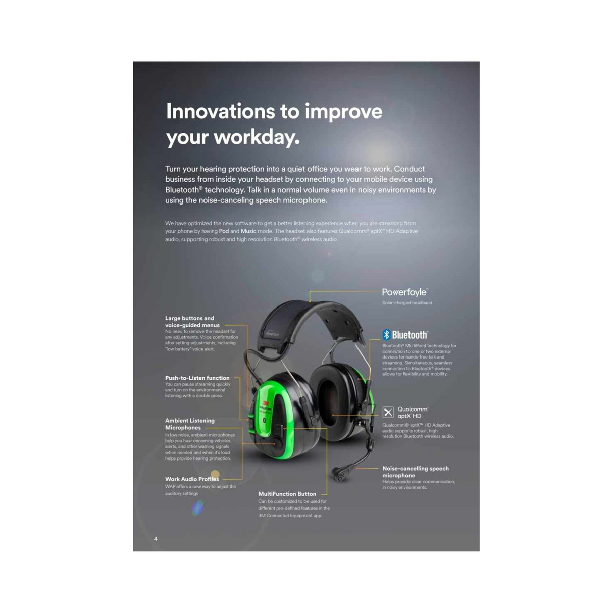 Peltor WS Alert XPV hodebøyle med solceller og app