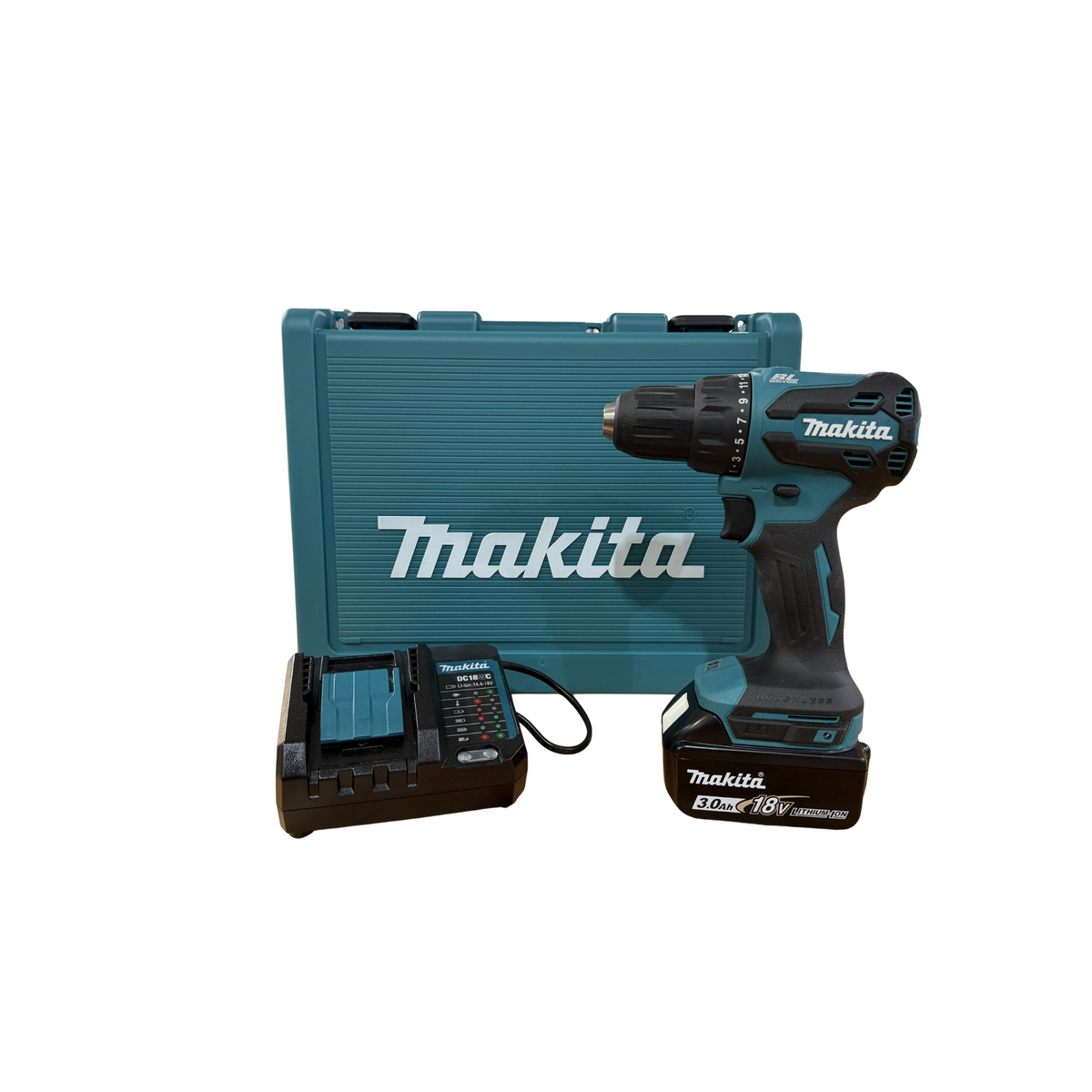 Makita 18V Borskrutrekker med batteri, lader og koffert LXT® DDF490WF