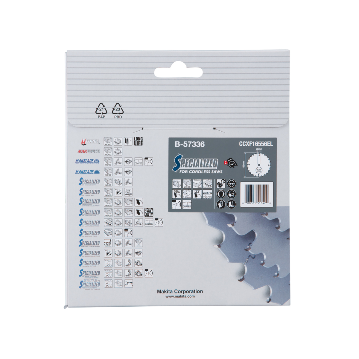 Sirkelsagblad Efficut T.C.T., 165 x 20 mm, 56 (TB-57336)