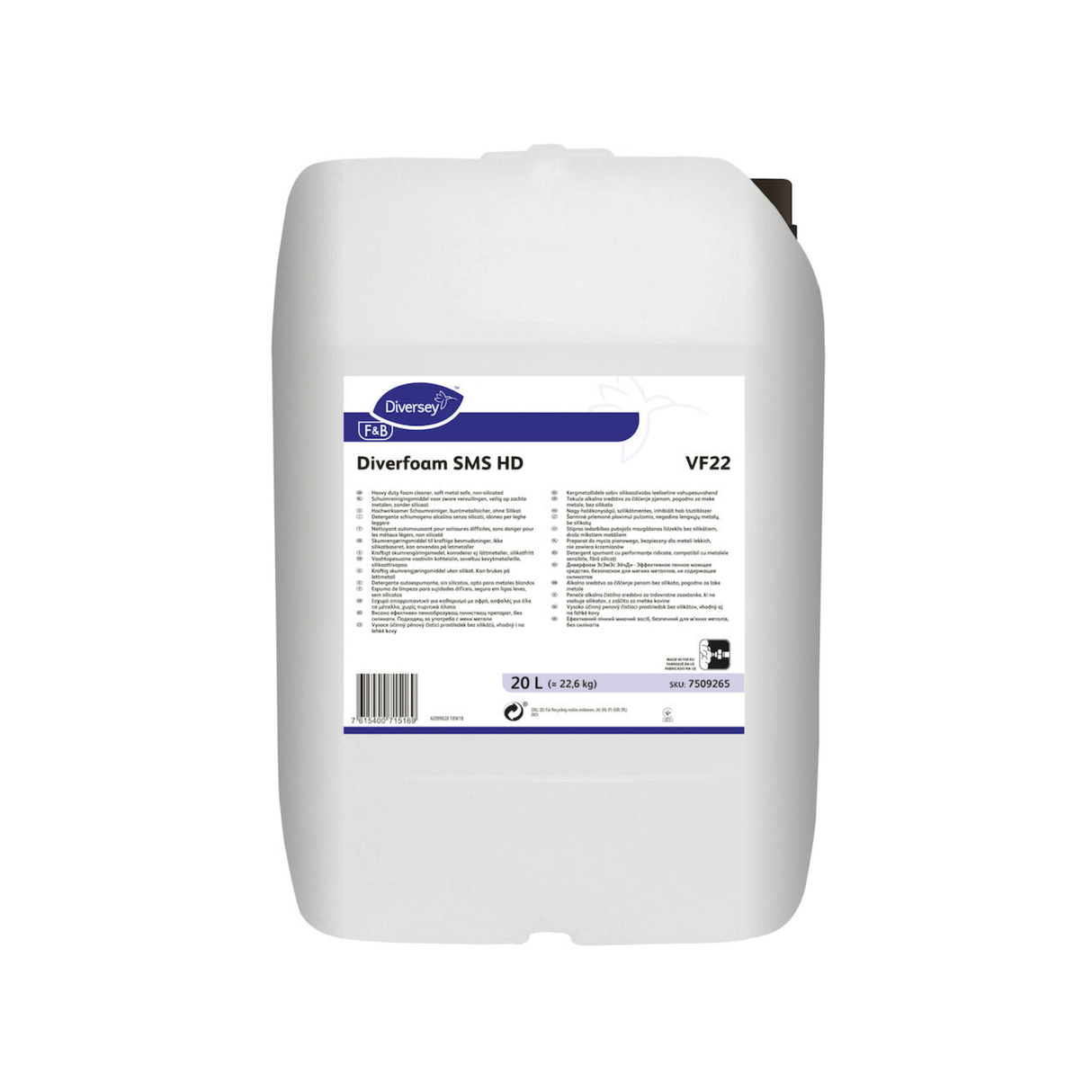 Lilleborg Diverfoam SMS HD VF22 20L - Alkalisk skumrengjøring tilpasset lettmetaller