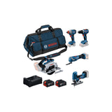 PRO sett Bosch med 5 maskiner, 2x5.0 Ah batteri, hurtiglader og verktøyveske (0 615 A50 0BV)